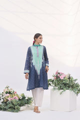 Green Ash Lawn Embroidered Kurti - (Unstitched)