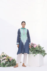 Green Ash Lawn Embroidered Kurti - (Unstitched)