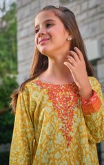 Gold Fish Lawn Embroidered Shirt - (Pret)