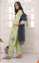 Green 2PCS Dyed Embroidered - (Pret)