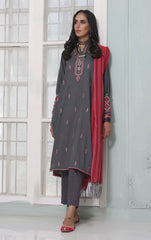 Charcoal 2PC Dyed Embroidered - (Pret)