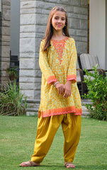 Gold Fish Lawn Embroidered Shirt - (Pret)