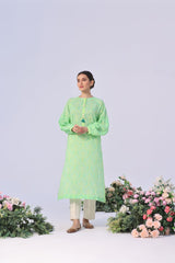 Lime Punch Lawn Printed Kurti - (Unstitched)