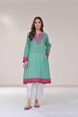 Simply Green Lawn Embroidered Kurti - (Pret)