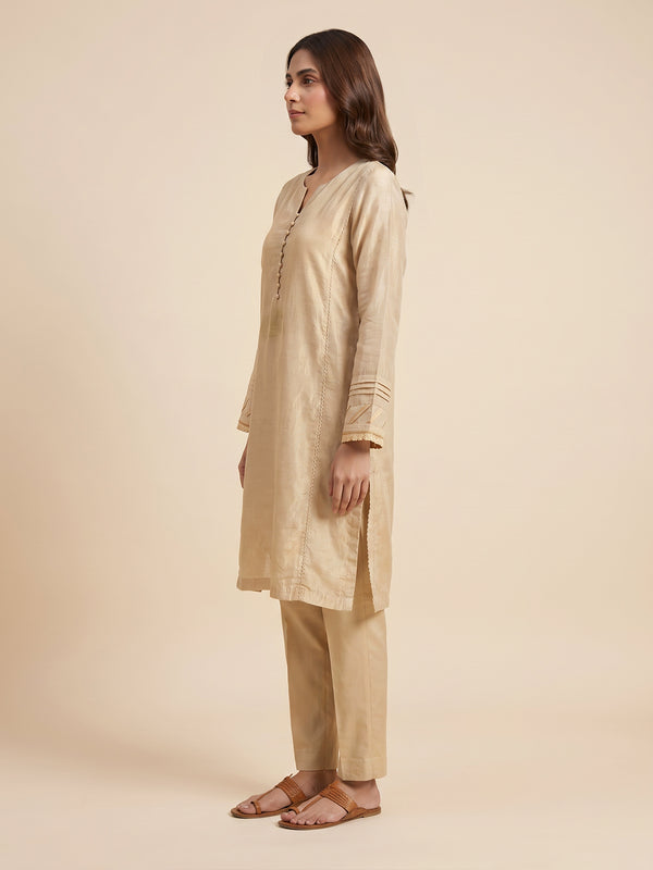 1Pc Fancy Pret Kurti Masoori Golden - OWKTG-2309031