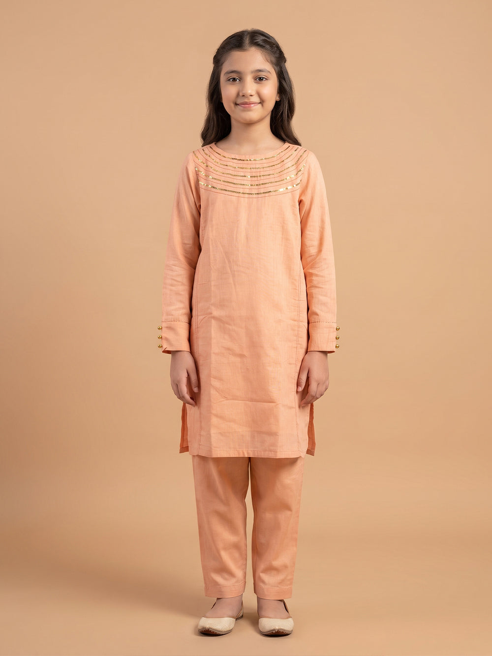 1Pc Fancy Pret Kurti Masoori Peach - OGKTG-2211034