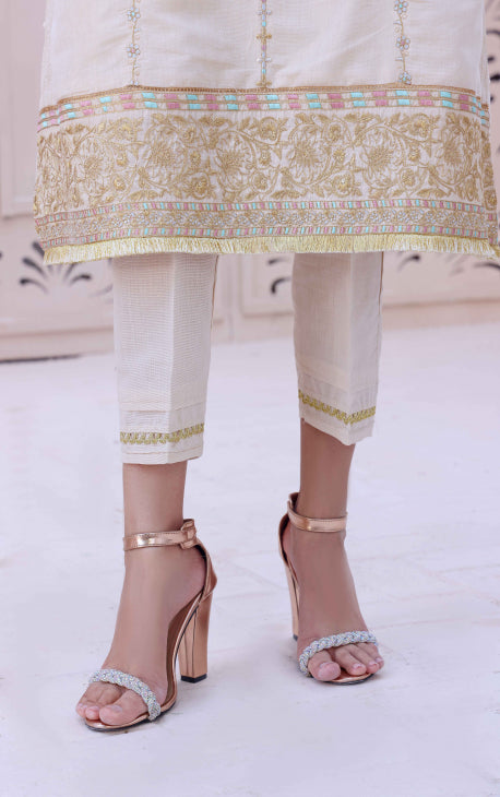 Women Beige Masoori Trouser - OWSP-2209005-A