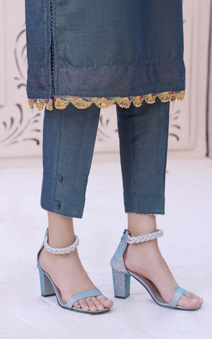 Women Navy Blue Masoori Trouser - OWCP-2209002-A