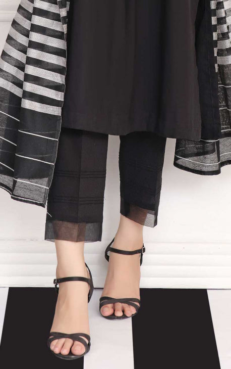 Women Black Lawn Trouser - OWSP-2206022-A