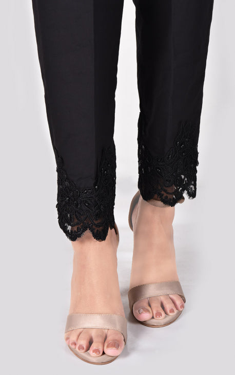 Women Black Lawn Trouser - OWECP-2109018