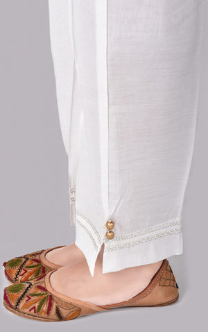 Women White Viscose Trouser - OWSP-2109002
