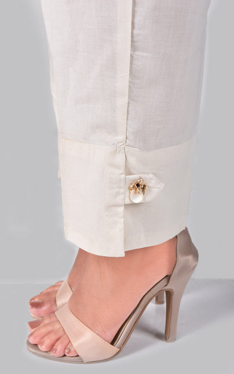Women Off White Lawn Trouser - OWSP-2109013