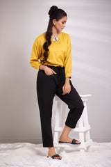 Mustard Jacquard Top