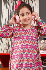 Pink with Purple Girls Kurti