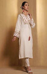 Smoke 2PCs Jacquard Embroidered