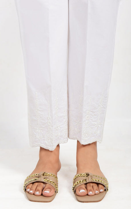 Women White Lawn Trouser - OWESP-2206029