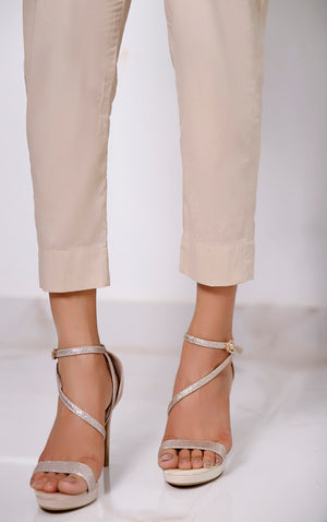 Women Beige Lawn Trouser - OWSP-2106031-A