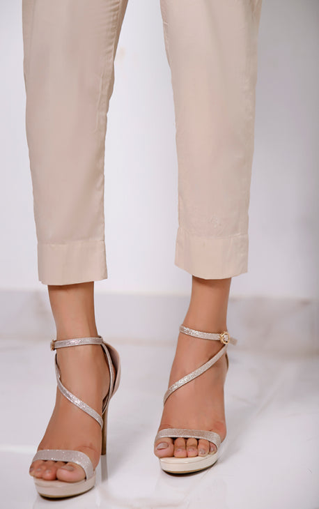 Women Beige Lawn Trouser - OWSP-2106031-A