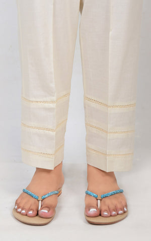 Women Off White Lawn Trouser - OWSP-2203008-1