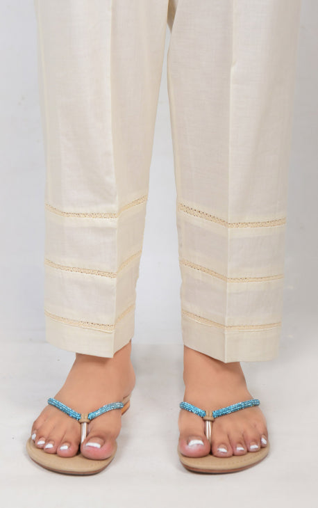 Women Off White Lawn Trouser - OWSP-2203008-1