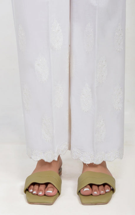 Women White Lawn Trouser - OWESP-2206033