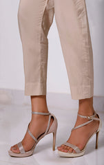 Beige Dyed Straight Pant