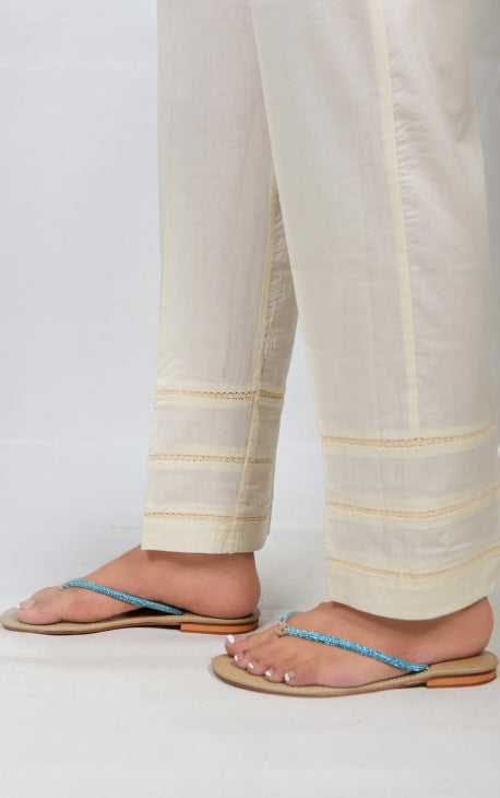 Women Off White Lawn Trouser - OWSP-2203008-1