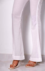 White Dyed Straight Pant