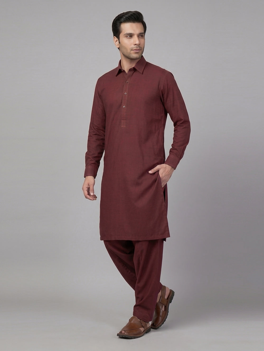 Mens Unstitched Star Infinity Cotton Maroon_OMUS-2211103