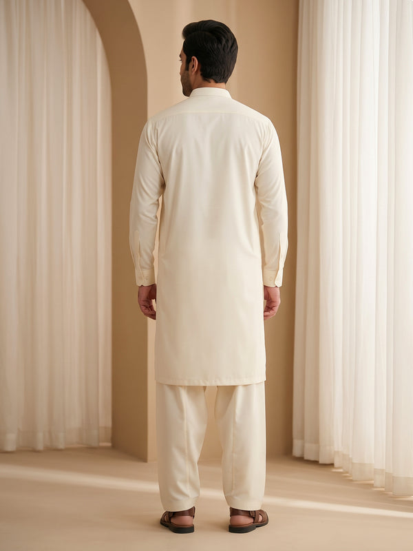 Mens Unstitched Suit Ali Baba Blended Cream_WW-213