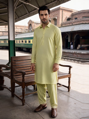 Mens Unstitched Suit Empire Cotton Lime Green_CW-012
