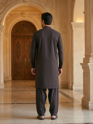 Mens Unstitched Suit Garmony Swiss Blended Black Brown_WW-212