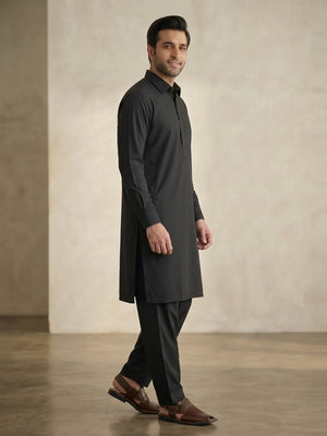 Mens Unstitched Suit Garmony Swiss Blended Black_WW-212