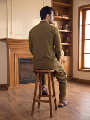 Mens Unstitched Suit Garmony Swiss Blended Khaki_WW-212