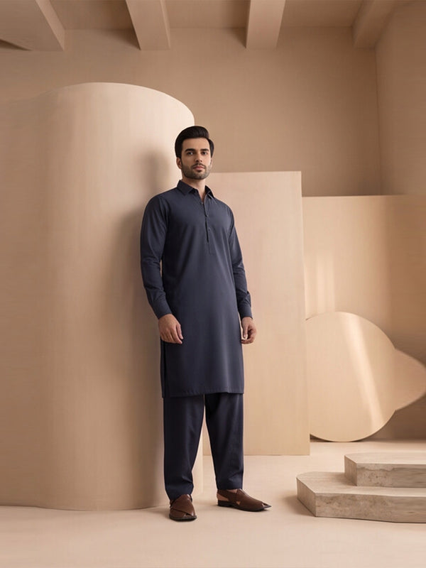 Mens Unstitched Suit Garmony Swiss Blended Navy Blue_WW-212