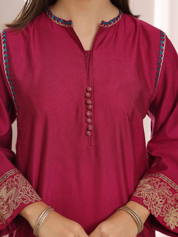 2Pc Embroidered Pret Shirt Trouser Cotton Silk Atishi - OGE2PG-2506018