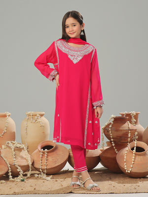 3Pc Embroidered Pret Suit Chiffon Aatishi - OGE3P-2408030