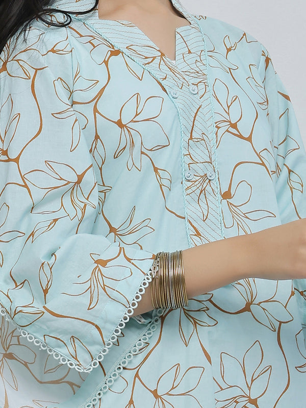 2Pc Embroidered Pret Shirt & Trouser Lawn Ferozi - OGE2P-2506014