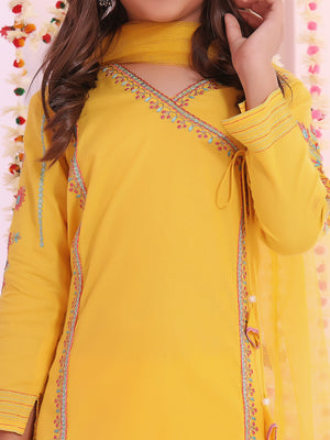 3Pc Embroidered Suit Pret Dobby Yellow - OGE3P-2211045