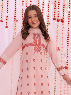 3Pc Embroidered Suit Pret Lawn Peach - OGE3P-2211048