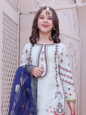 2Pc Embroidered Pret Shirt Dupatta Masoori Fawn - OGE2P-2209009