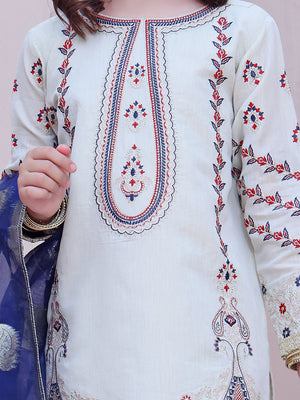 2Pc Embroidered Pret Shirt Dupatta Masoori Fawn - OGE2P-2209009