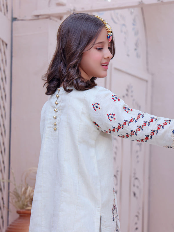 2Pc Embroidered Pret Shirt Dupatta Masoori Fawn - OGE2P-2209009