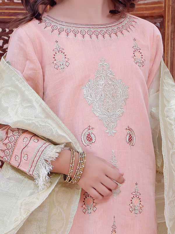2Pc Embroidered Pret Shirt Dupatta Masoori Peach - OGE2P-2209011