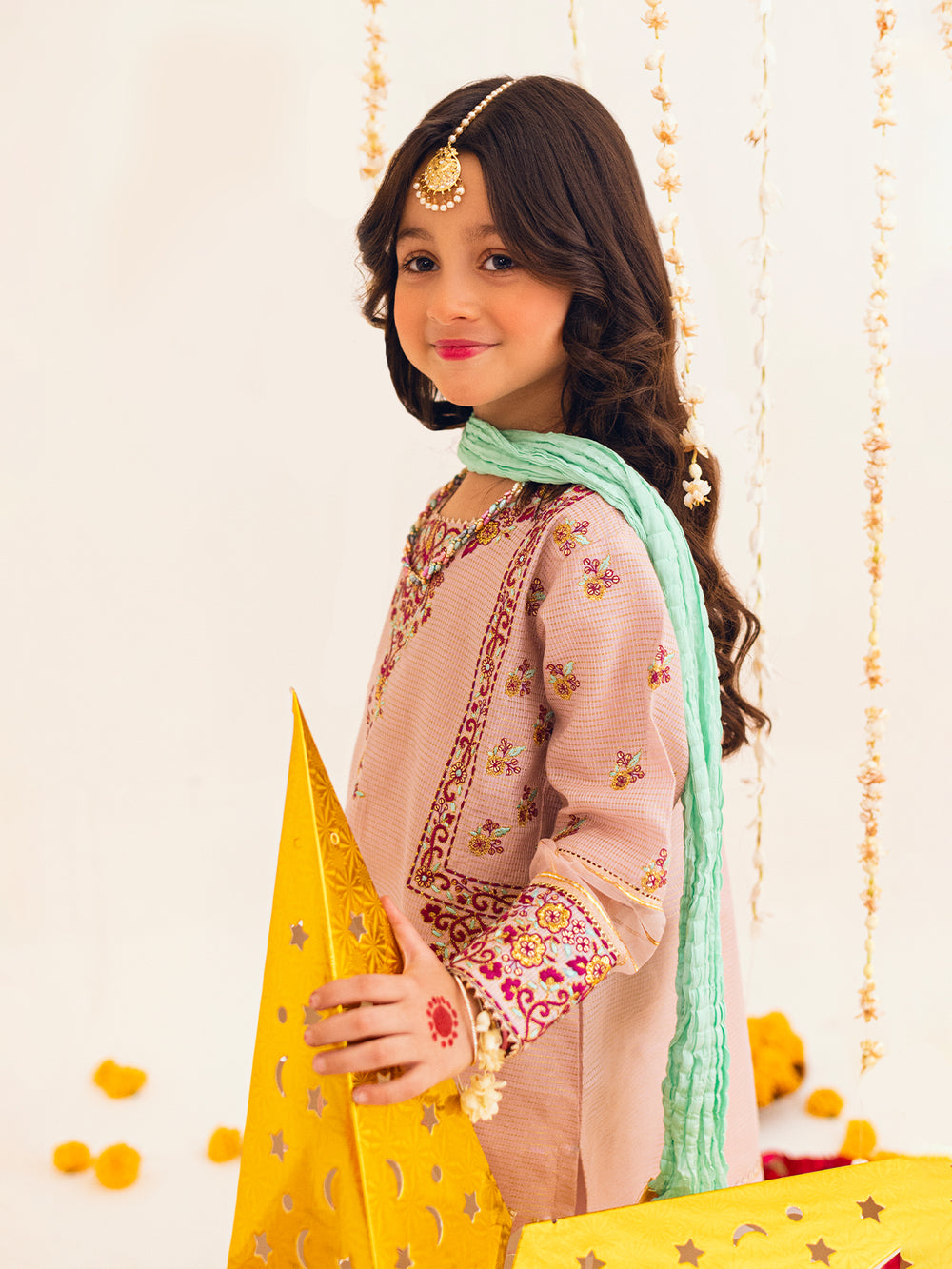 3Pc Embroidered Suit Pret Masoori Pink - OGE3P-2303009