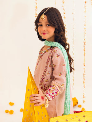 3Pc Embroidered Suit Pret Masoori Pink - OGE3P-2303009