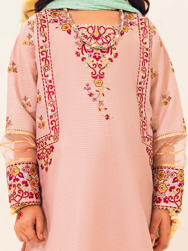 3Pc Embroidered Suit Pret Masoori Pink - OGE3P-2303009