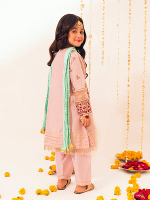 3Pc Embroidered Suit Pret Masoori Pink - OGE3P-2303009