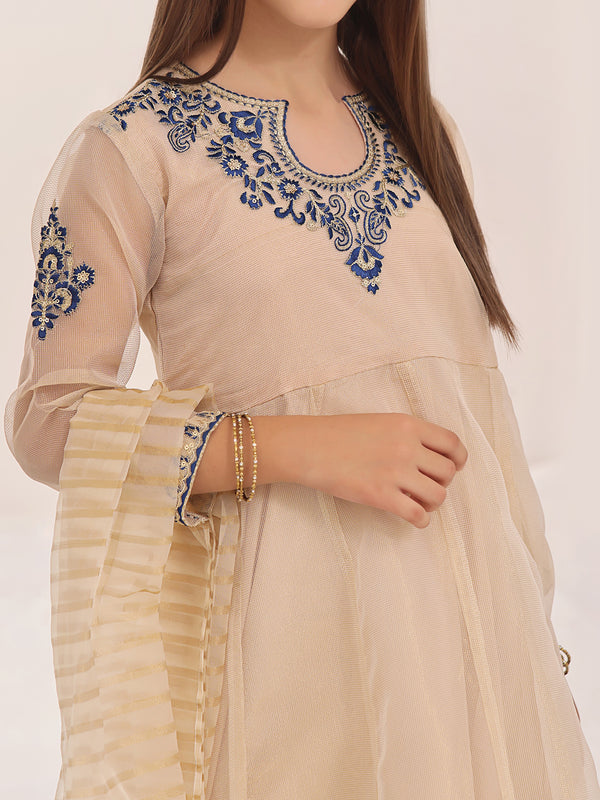 3Pc Embroidered Suit Pret Masoori Golden - OGE3P-2303021