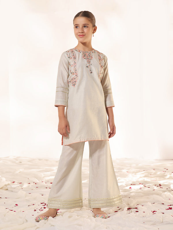 1Pc Embroidered Pret Kurti Masoori Light Green - OGEKTG-2303010-1